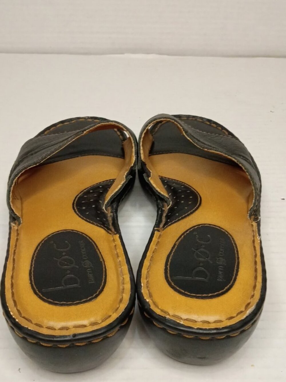 b.o.c. Born Concept Black Leather Crisscross Slide Sandals Size 8 - Picture 6 of 11